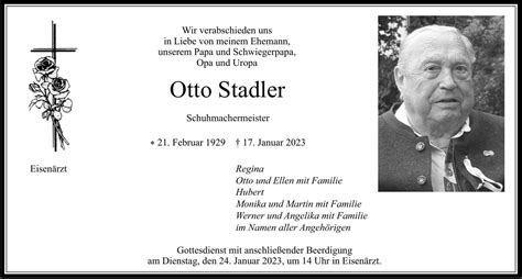 Trauer Stadler Otto Ta Anzeigen Traunsteiner Tagblatt