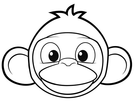 How to draw a monkey face clipart - WikiClipArt