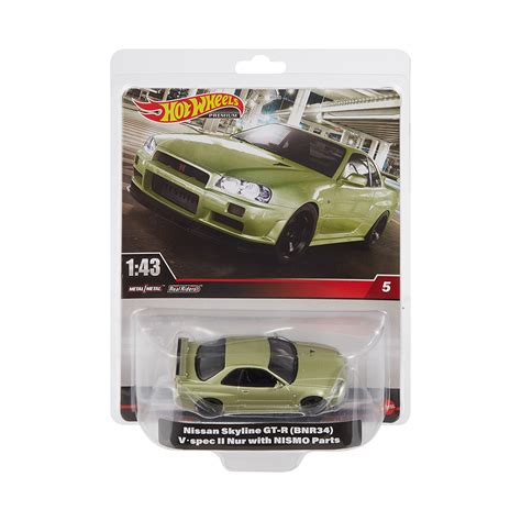 HOT WHEELS PREMIUM NISSAN SKYLINE GT R BNR V SPEC II NUR WITH NISMO PARTS