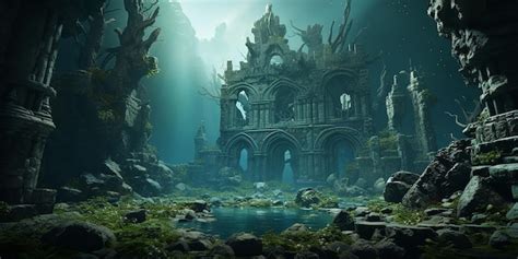 Premium AI Image | Mysteries of Atlantis Ancient Aquatic Ruins on the ...