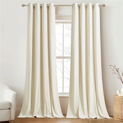 Amazon Ryb Home White Velvet Curtains Inches Room Darkening