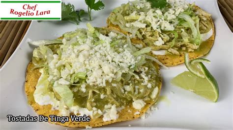 Tostadas De Tinga Verde De Pollo Youtube