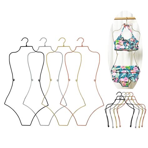 Metal Wire Body Shape Bikini Hanger Swimsuit Display Hanger Lingerie Hanging Rack For Cloakroom