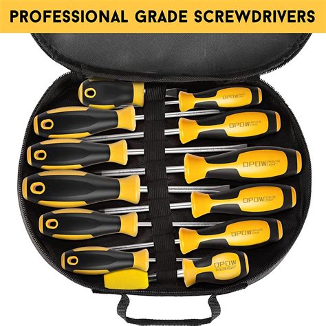 Pcs Screwdriver Sets Zipper Bag Industrial Grade S Steel Flat