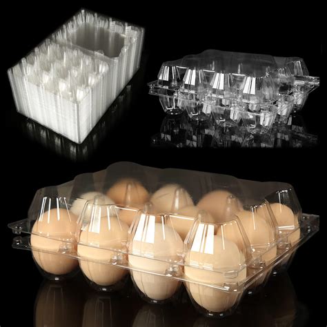 Amazon DAJAVE 100 Pack Plastic Egg Cartons Clear Plastic Egg