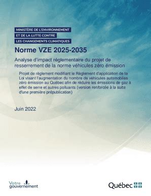 Fillable Online Norme Vze Analyse Dimpact Rglementaire Du