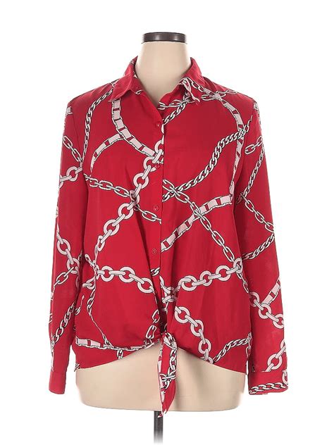 Susan Graver Red Long Sleeve Blouse Size 16 71 Off Thredup