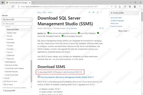 Microsoft Sql Server Management Studio Ssms 190 Preview 2 Kurulumu