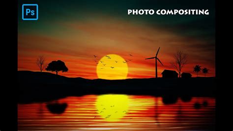 How To Create Sunset Landscape In Photoshop Sunset Photo Manipulation In Photoshop Motion