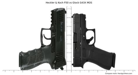 Heckler Koch P30 Vs Glock G43X MOS Size Comparison Handgun Hero