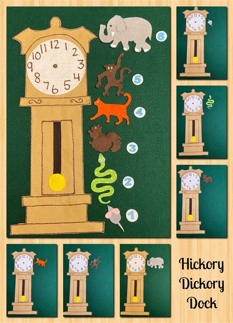 Hickory Dickory Dock Felt Set Felt Board Story Felt Set Circle