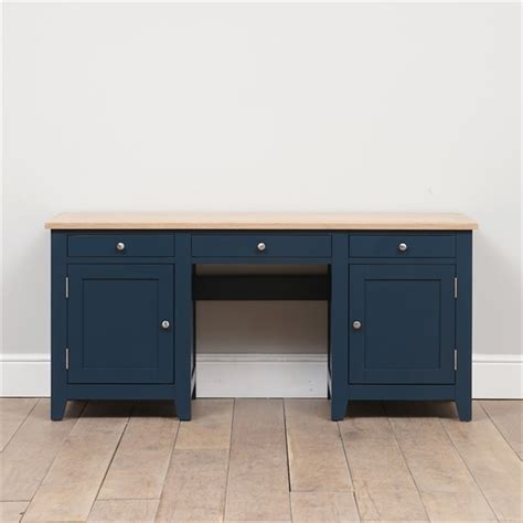 Chester Midnight Blue Double Pedestal Desk The Cotswold Company