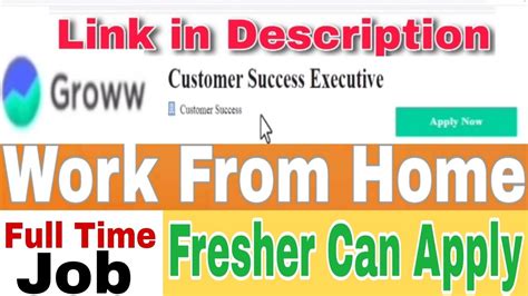 Groww Full Time WFH Jobs 35000 Monthly Work From Home Job Customer