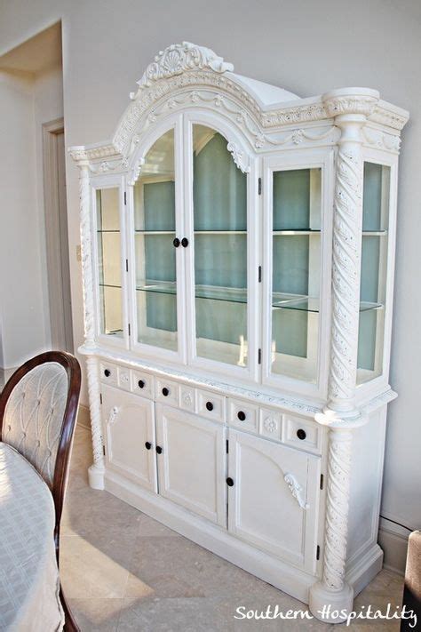 A Repainted China Cabinet Mobilya boyama Ahşap Vintage mobilya