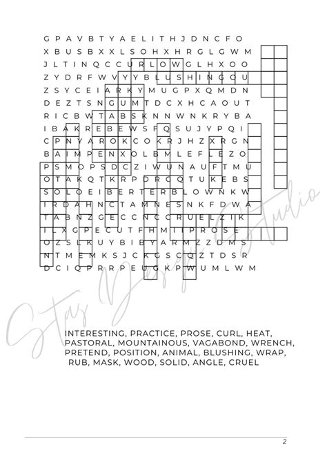 Word Search Puzzle Printable Instant Download Pdf Word Search