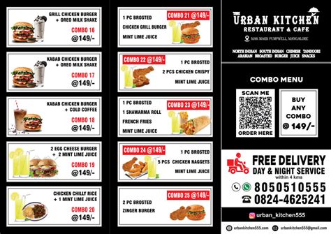 Combo Menu The Urban Kitchen