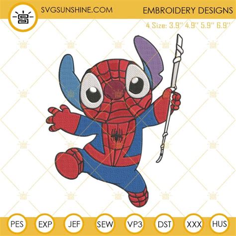 Stitch Spiderman Machine Embroidery Design File