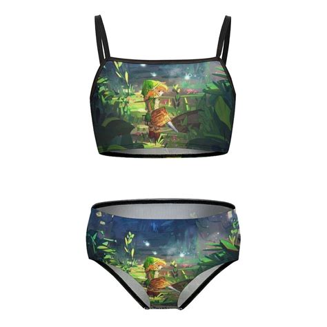 The Legend Of Zelda Girls Bikini Swimsuits Two Piece Beach Bathing Suit Swimwear 9 11Y 140cm