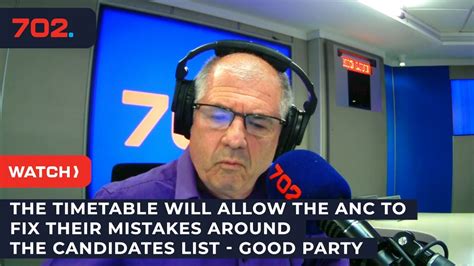 The Timetable Will Allow The Anc To Fix Their Mistakes Around The