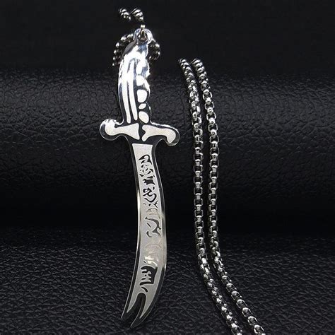 Kaufe Islam Allah Messer Edelstahl Kette M Nner Halskette Schmuck