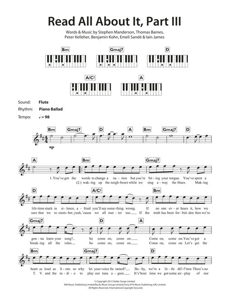 Emeli Sande - Read All About It, Part III at Stanton's Sheet Music