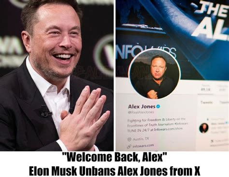 “welcome Back Alex” Elon Musk Unbans Alex Jones From X Top Story