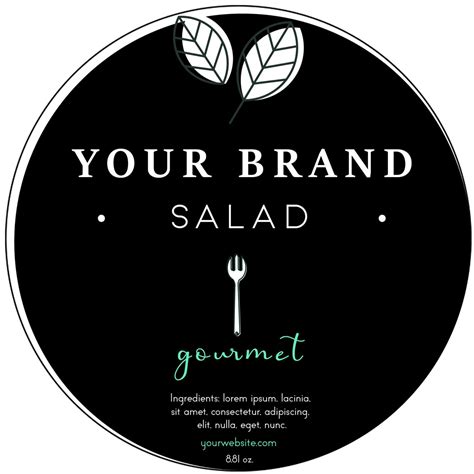 Custom Printable Food Label Design Salad Label Food Etsy