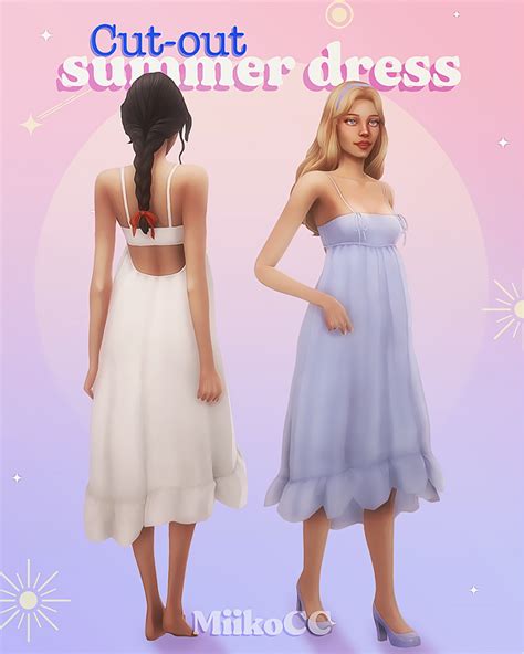 Cut Out Summer Dress Miiko Sims Dresses Sims Sims Collections