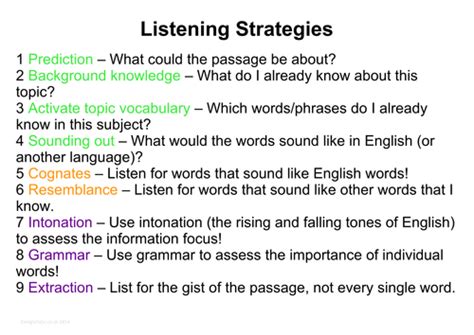 Listening Strategies By Englishabc1 Teaching Resources Tes