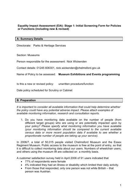 Impact Assessment For Museums Exhibitions And Events