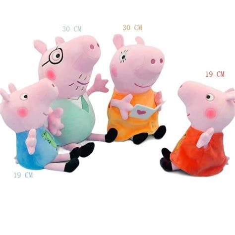 Família Peppa Pig Kit Pelúcia Original Papai Pig e Mamãe Pig 30cm e