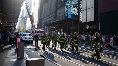 Smoke Rises From Hyatt Times Square - The New York Times