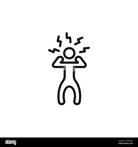 Anxiety Icon Outline Collection Or Set In Black And White Outline Stock