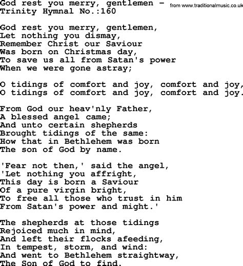 Trinity Hymnal Hymn God Rest You Merry Gentlemen Lyrics Midi And Pdf