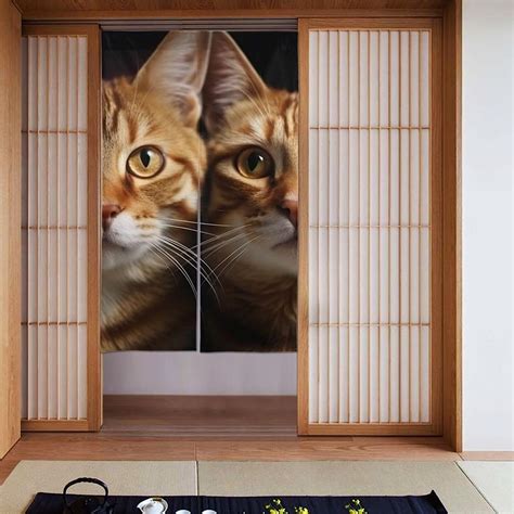 Cats Japanese Curtain Noren Toilet Partition Curtain Door Tapestry