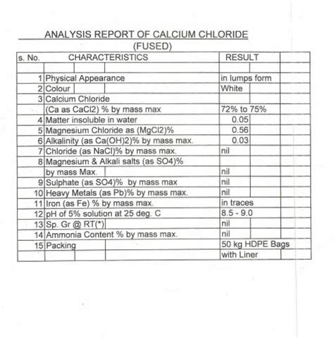 Calcium Chloride Fused Bag At Rs Kg Cas No In Chennai