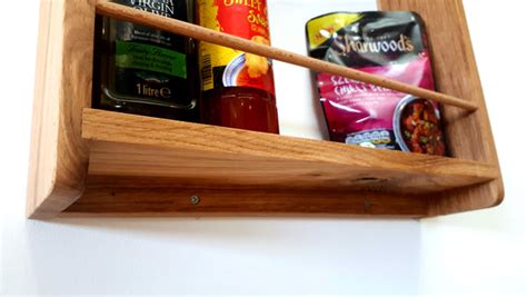 Solid Oak Larder Spice Rack 4 Tall Shelves Wood Pantry Kitchen Storage ...