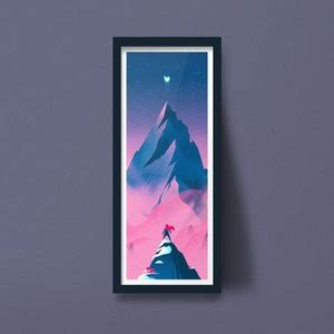 Tall Vertical Celeste Mountain Art Print Gaming Poster - Etsy