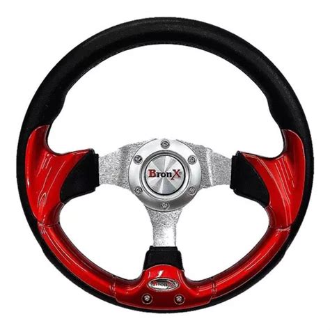 Volante Automotriz Bronx Rojo Negro Metal Env O Gratis