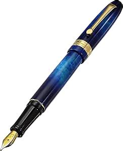 Xezo Stylo Plume Phantom Pointe Fine Stardust Bleu Avec Placage Or