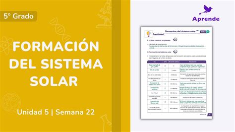 Cuaderno De Trabajo Formación Del Sistema Solar Quinto Grado Youtube