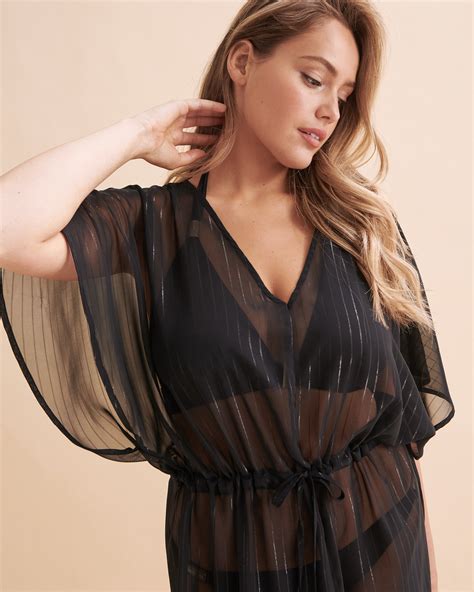 Santemare Maxi Chiffon Caftan Black Bikini Village