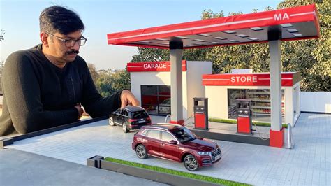 Diy Miniature Petrol Pump Diorama With Garage For Diecast Model Cars