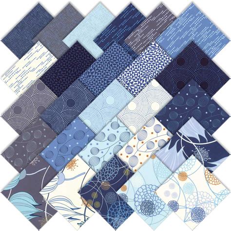 Moda True Blue Fat Quarter Bundle By Zen Chic 1620AB Emerald City Fabrics