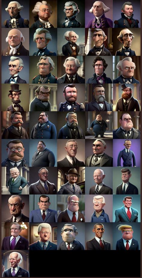 Every US President As A Pixar Character Made Using AI 9GAG