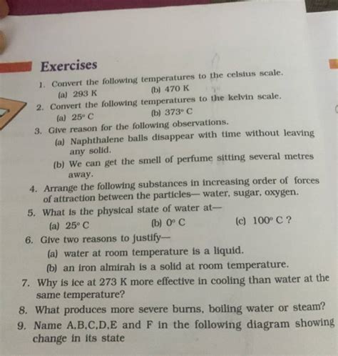 Exercises Convert The Following Temperatures To The Celsius Scale A