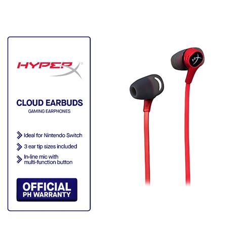 Hyperx Cloud Earbuds Gaming Earphones With Mic For Nintendo Switch Hx Hsceb Rd Shopee