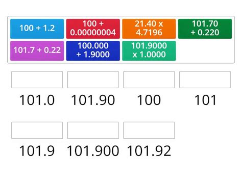 Calculate Using Sig Figs - Match up