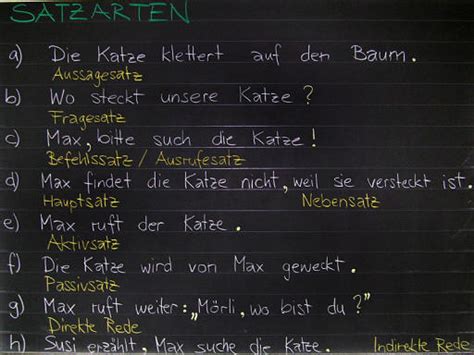 Satzarten Grammatik Gratis Deutsch Tafelbild 8500 Kostenlose