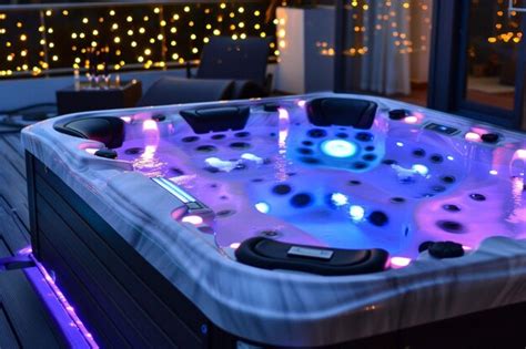 Premium Photo LEDlit Hot Tubs With Waterfall Features